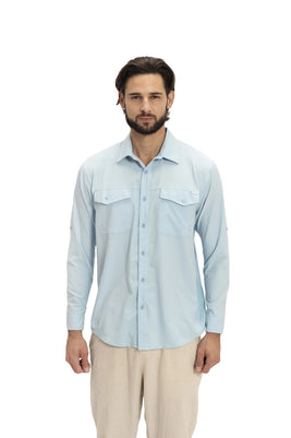 Camisa Nomad Hardwear Manga Larga Azul Cielo