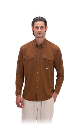 Camisa Nomad Hardwear Manga Larga Café